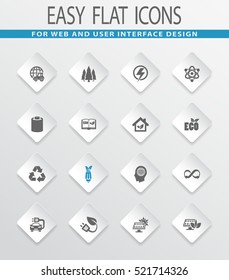 BIO Fuel industry easy flat web icons for user interface design