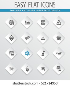 BIO Fuel industry easy flat web icons for user interface design