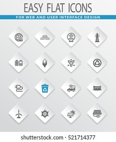 BIO Fuel industry easy flat web icons for user interface design