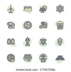 BIO Fuel industry icons set for web sites and user interface