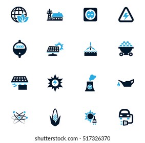 BIO Fuel industry icons set for web sites and user interface