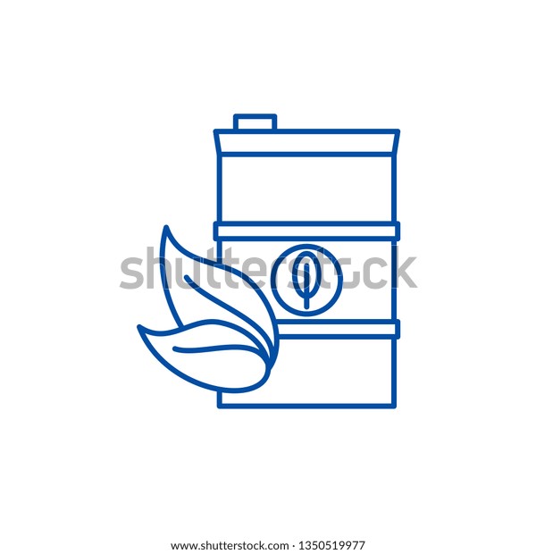 Bio fuel line icon concept. Bio fuel flat \
vector symbol, sign, outline\
illustration.