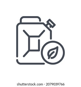 Bio fuel line icon. Environmentally friendly fuel vector outline sign.