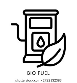 Ícone De Contorno De Bio Fuel Mini Ilustração, Use Para Conceito Moderno, Imprimir, Ui, Kit Ux, Web E Desenvolvimento De Aplicações. Vetor Relacionado À Tecnologia Verde E Mais