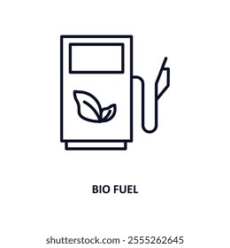 bio fuel outline icon.  Thin line icon from ecology collection. Editable vector isolated on white background