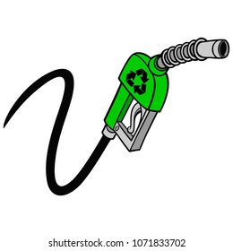 Bio Fuel Pump - A vector cartoon illustration of a bio fuel gas pump concept.