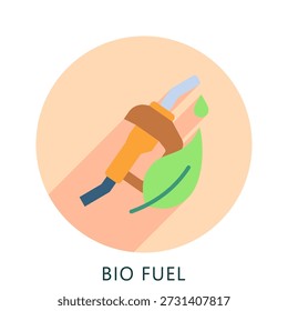 Icono De Color Plano Redondeado Bio Fuel Mini Ilustración, Uso Para Concepto Moderno, Impresión, Ui, Kit Ux, Web Y Desarrollo De App. Vector Relacionado Con La Tecnología Verde Y Más