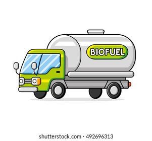 Bio fuel truck isolated.