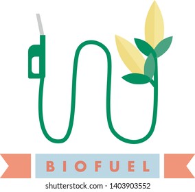 Bio Fuel vector badge. Nature and ecology related vector illustration in flat style.