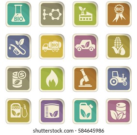 bio fuel vector icons for user interface design