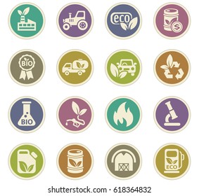 bio fuel vector icons for user interface design