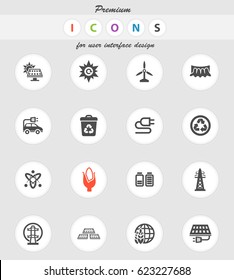 bio fuel vector icons for user interface design