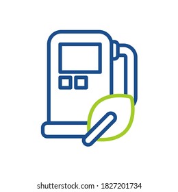 Ilustración del vector de combustible de biocarburante en el estilo de arte de línea aislado en el fondo blanco