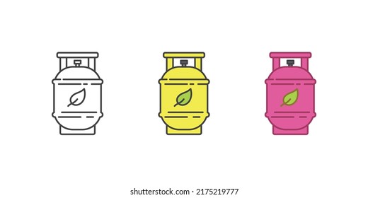 Bio gas cylinder icon. Ecology and environment illustration concept.