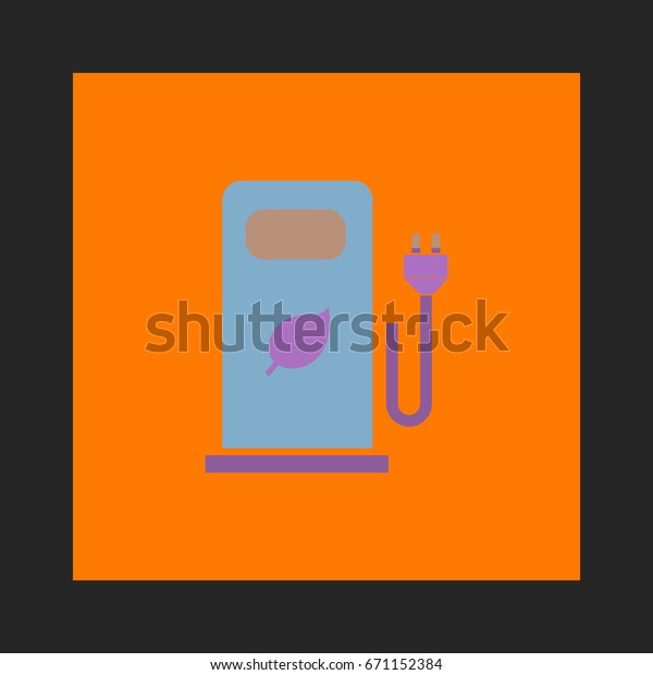 Bio gas Icon Vector. Flat\
simple pictogram on orange background. Illustration symbol\
color