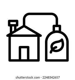 Diseño de icono de línea de vector de gas de Bio