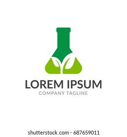 bio glass Green lab logo template