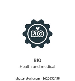 Bio glyph icon vector on white background. Flat vector bio icon symbol sign from modern health collection for mobile concept and web apps design.