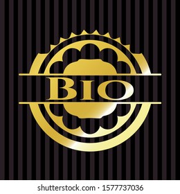 Bio gold badge. Vector Illustration. Detailed.