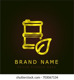 Bio golden metallic logo