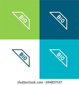 Bio green and blue material color minimal icon or logo design