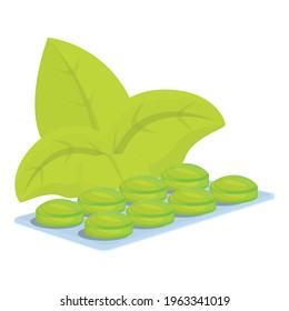 Bio green cough drops icon. Cartoon of Bio green cough drops vector icon for web design isolated on white background