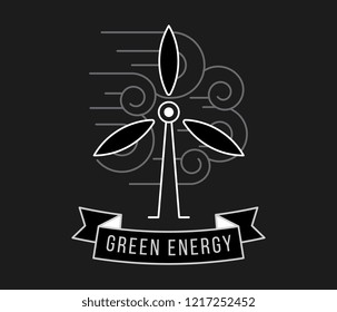 Bio green and friendly white on black is a vector illustration for any use