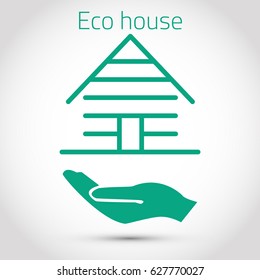 Bio green house icon.