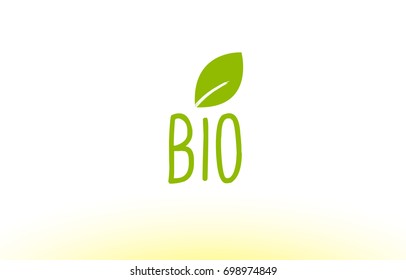 bio green leaf text concept logo vector creative company icon design template modern background hand written hand writing