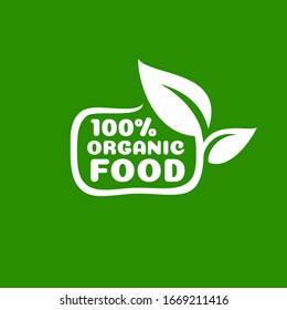 Bio Green organic leaf of a tree, icon on a white background. Vector illustration
