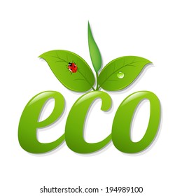 Bio Green Sign, With Gradient Mesh, Vector Illustration