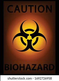 Signo de advertencia de peligro biológico.Vector gráfico