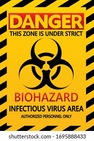 Bio hazard  danger zone warning sign.Graphic vector