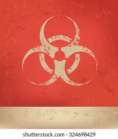 Bio hazard design on red background, grunge vector