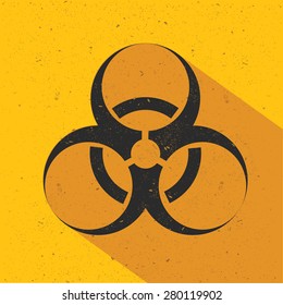 Bio hazard design on yellow background,retro yellow background,clean vector