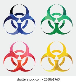 bio hazard icon Abstract Triangle Geometrical background 
