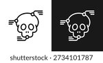 Bio Hazard Icon In Black And White Line Style