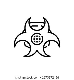 bio hazard icon. Flat Vector Graphic in White Background.