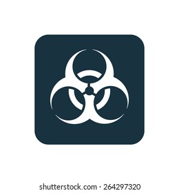 bio hazard icon Rounded squares button, on white background