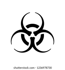 Bio hazard icon. Warning sign about virus or toxic. Black on white background