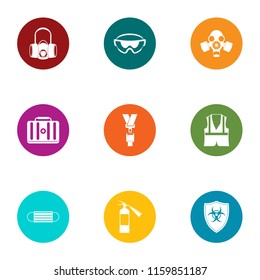Bio hazard icons set. Flat set of 9 bio hazard vector icons for web isolated on white background
