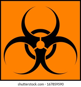 Bio hazard orange circle icon - vector illustration.