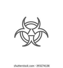 Bio hazard sign line icon.