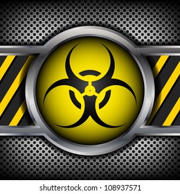 Bio Hazard Sign On A Metal Background