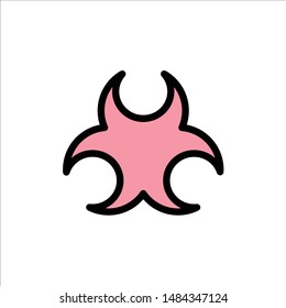 Bio, Hazard, Sign, Science  Flat Color Icon. Vector icon banner Template. Vector Icon Template background