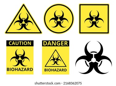 Bio Hazard Sign Set Isolated On White Background