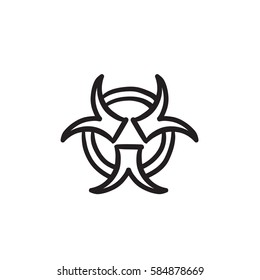 Bio hazard sign vector sketch icon isolated on background. Hand drawn Bio hazard sign icon. Bio hazard sign sketch icon for infographic, website or app.