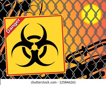 Bio hazard sign. Yellow and black bio hazard