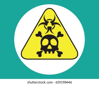 Bio hazard and skull,icon, symbol, vector, illustration, wallpaper, background, isolated