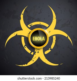 bio hazard symbol with a button on the wall